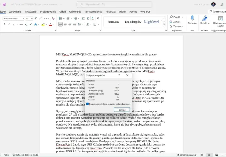 Jak policzyć liczbę znaków w Wordzie - proste sposoby, które zaskoczą