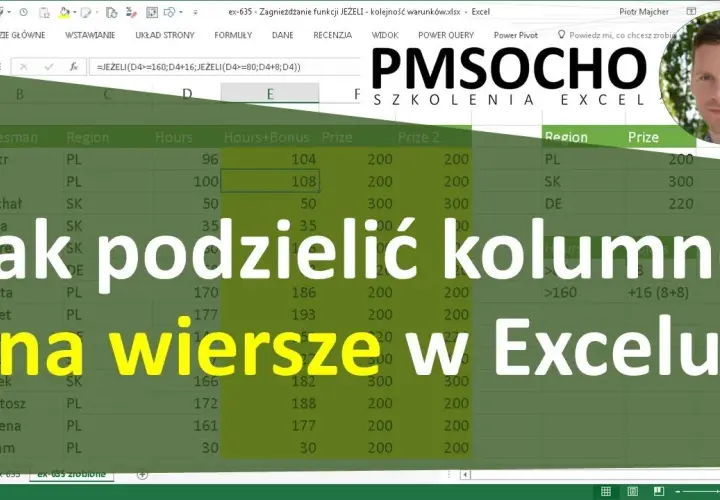 Jak podzielić wiersz w Excelu i poprawić czytelność tekstu