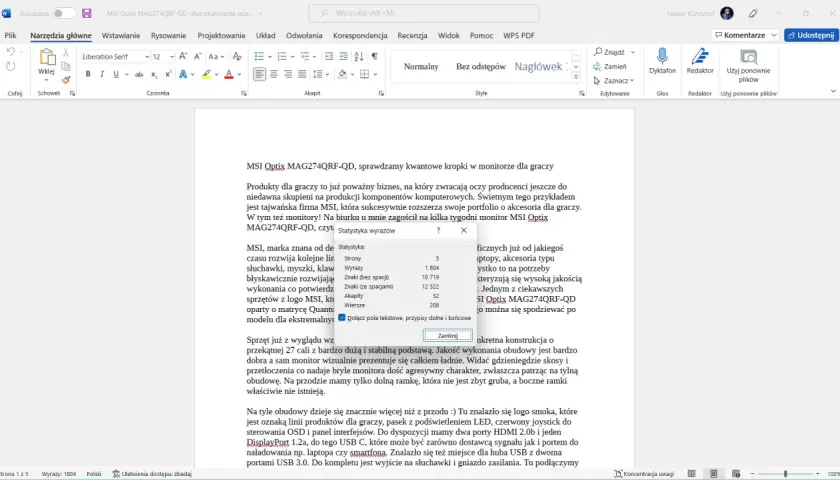 Jak policzyć liczbę znaków w Wordzie - proste sposoby, które zaskoczą