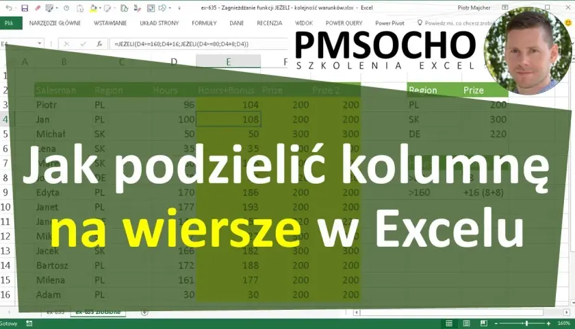 Jak podzielić wiersz w Excelu i poprawić czytelność tekstu