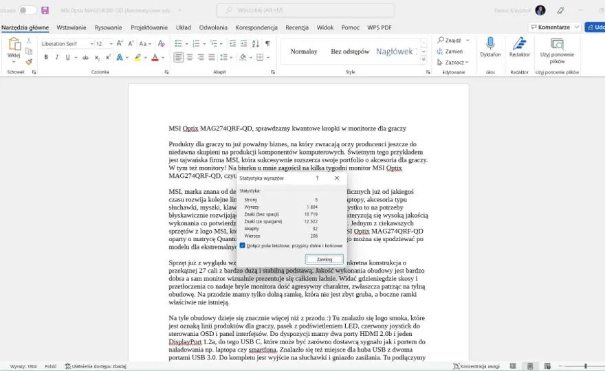 Jak policzyć liczbę znaków w Wordzie - proste sposoby, które zaskoczą