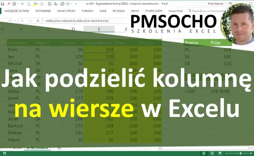 Jak podzielić wiersz w Excelu i poprawić czytelność tekstu